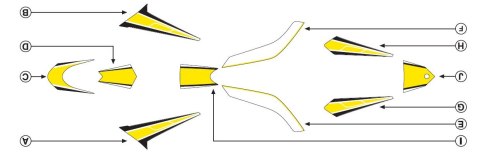 Zestaw naklejek PUIG do Yamaha T-Max 530 12-14 (złote 7847)