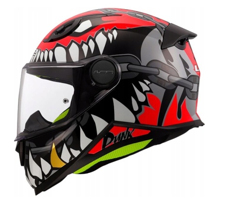 LS2 KASK FF812 KID PUNK GREY RED L