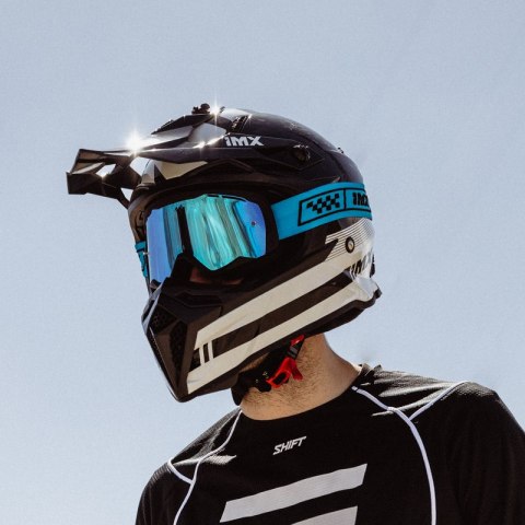 GOGLE IMX ENDURANCE RACE MATT BLACK / BLUE - SZYBA IRIDIUM BLUE + CLEAR (2 SZYBY W ZESTAWIE)