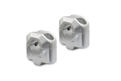 ZESTAW PODWYŻSZAJĄCY KIEROWNICĘ SW-MOTECH 22MM PODWYŻSZENIE 25MM SILVER