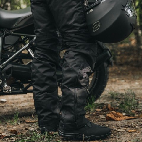 SPODNIE MOTOCYKLOWE TEKSTYLNE OZONE VULCAN BLACK (KRÓTKA NOGAWKA) 3XL