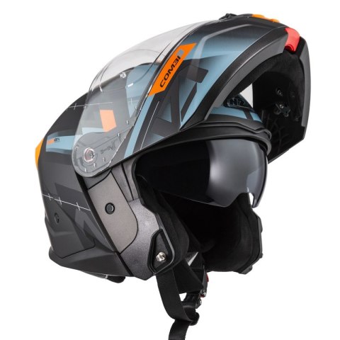 KASK MOTOCYKLOWY NZI COMBI 3 DUO METRIC ANTRACITE BLUE MATT