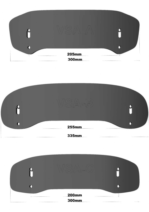 Szyba MRA UNIVERSAL VSA-TYP A (30/19 CM) forma VSA-A bezbarwna