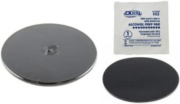 Okrągła płytka o średnicy 3.5 cala z klejącą podstawą.