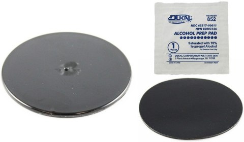 Okrągła płytka o średnicy 3.5 cala z klejącą podstawą.