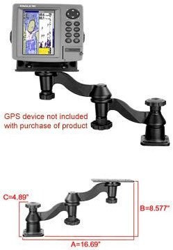 Podwójne ramię obrotowe o długości 2 x 6 cali z prostokątną podstawą o wymiarach 6.25 cala x 2 cale