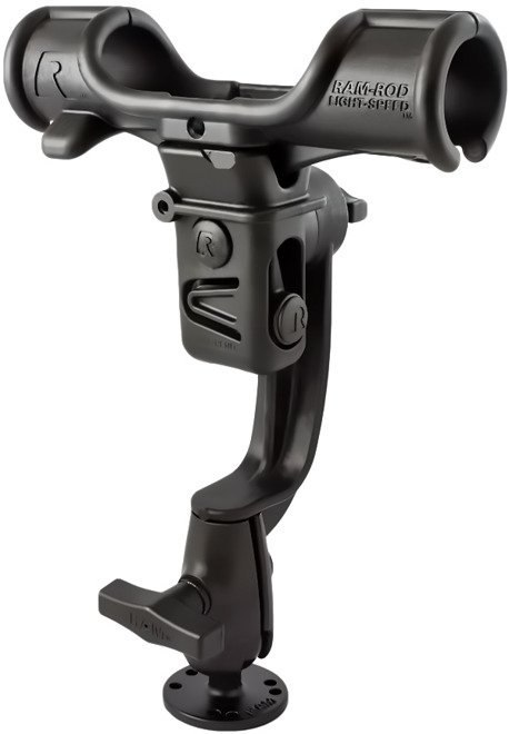 Uchwyt do wędek z ramieniem zapadkowym