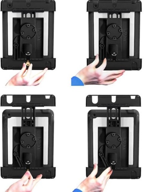 Uchwyt z blokadą na kluczyk do Apple iPad Air & iPad Air 2 w futerale oraz Samsung Galaxy Tab A 9.7 w futerale