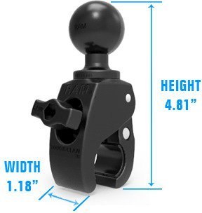 Klamra zaciskowa RAM Tough-Claw™ z 1.5-calową głowicą obrotową, rozmiar mały