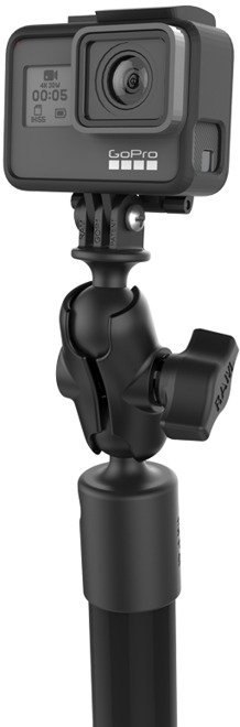 Mocowanie kamery Tough-Pole™ zakończone adapterem do szyn Tough-Track™ o całkowitej długości 33