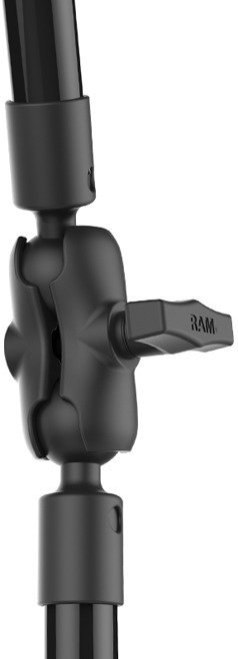 Mocowanie kamery Tough-Pole™ zakończone adapterem do szyn Tough-Track™ o całkowitej długości 47"