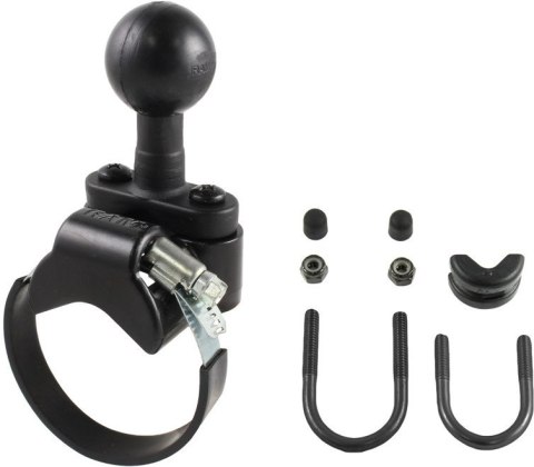 Podstawa do montażu na ramę z metalowym bolcem w kształcie litery "U" oraz paskiem