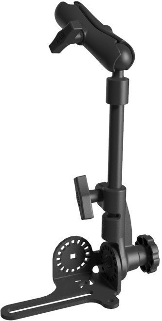 Ramię montowane do przedniego fotela pasażera z głowicą obrotową oraz obustronnym ramieniem.