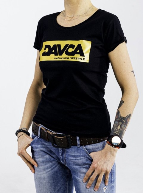 DAVCA T-shirt damski black gold logo
