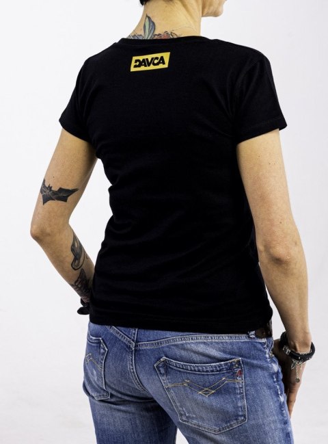 DAVCA T-shirt damski black gold logo