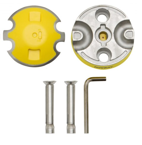 AUVRAY zestaw kotwa podłogowa podwójna (średnica pałąków 14mm) + 1x łańcuch XTREM PROTECT z ogniwem