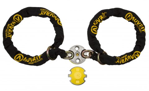 AUVRAY zestaw kotwa podłogowa podwójna (średnica pałąków 14mm) + łańcuch XTREM PROTECT 100cm, średni