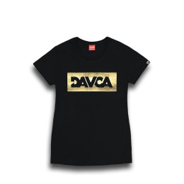 DAVCA T-shirt damski black gold logo