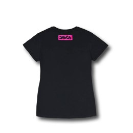 DAVCA T-shirt damski black pink logo