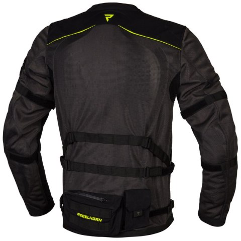 KURTKA TEKSTYLNA REBELHORN BRUTALE DARK GREY/BLACK/FLO YELLOW