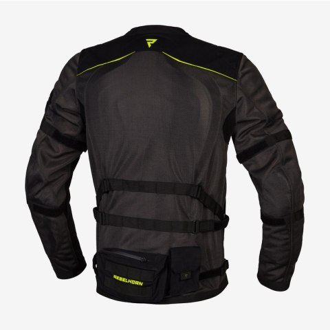KURTKA TEKSTYLNA REBELHORN BRUTALE DARK GREY/BLACK/FLO YELLOW