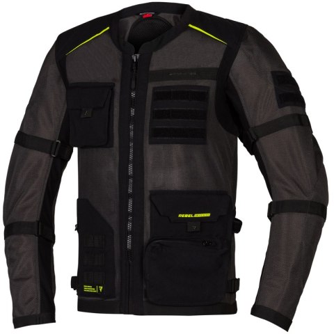 KURTKA TEKSTYLNA REBELHORN BRUTALE DARK GREY/BLACK/FLO YELLOW S
