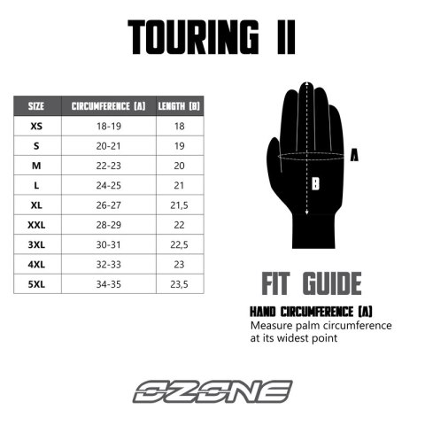 RĘKAWICE SKÓRZANE OZONE TOURING II BLACK