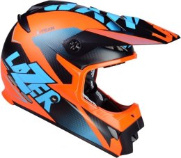 Kask Motocyklowy LAZER MX8 X-team Carbon kol. czarny karbon/niebieski/pomarańczowy/matowy