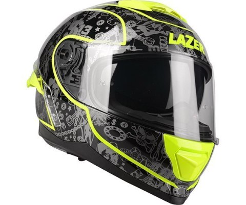 Kask Motocyklowy LAZER RAFALE SR $13 Original (kol. Czarny - Żółty Fluo)