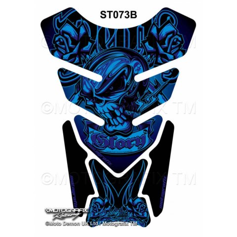 MOTOGRAFIX TANKPAD DEATH OR GLORY BLUE ST073B