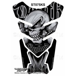 MOTOGRAFIX TANKPAD DEATH SKULL SILVER/BLACK ST075KS