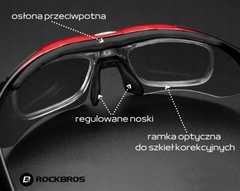 ROCKBROS Okulary rowerowe fotochrom UV400 (10141)