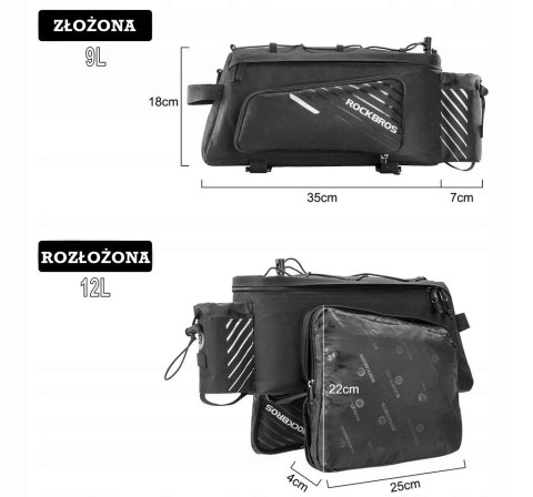 ROCKBROS Torba rowerowa tylna duża (A9BK)