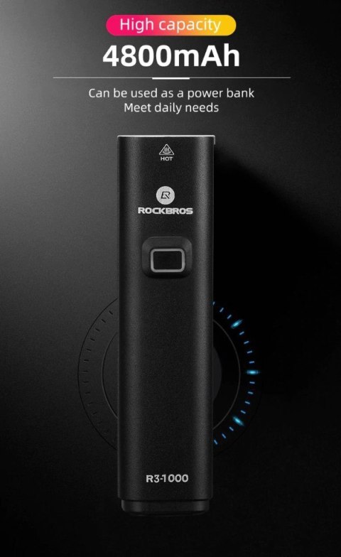 ROCKBROS Lampka rowerowa przednia 1000LM (R31000)