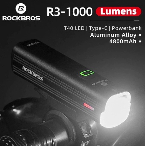 ROCKBROS Lampka rowerowa przednia 1000LM (R31000)