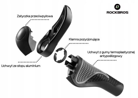 ROCKBROS Manetki rowerowe z rogami Czarne (BT1008B)