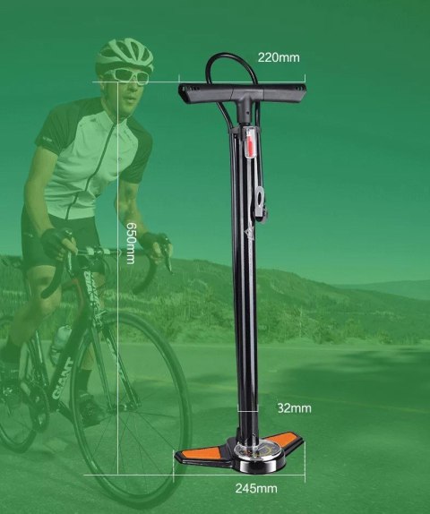 ROCKBROS Pompka rowerowa duża manometr (GP6532B)