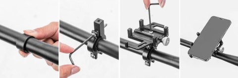 ROCKBROS Rowerowy uchwyt na telefon metalowy (699BK)