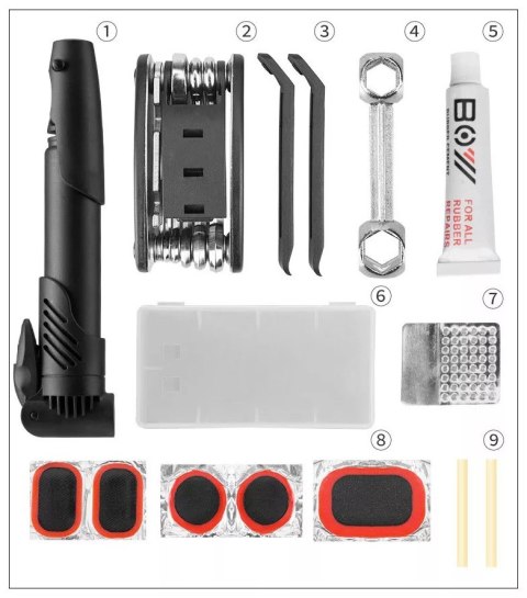 ROCKBROS Zestaw narzędzi rowerowych (GJ9816)