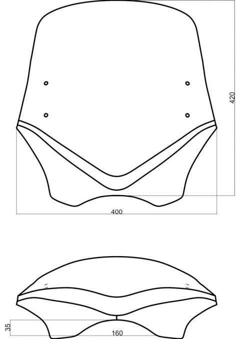 Szyba MRA HONDA CBR 600 S PC35 2001-2010 forma T bezbarwna