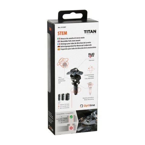 91597 Titan Opti Stem, mocowanie do widelca motocyklowego