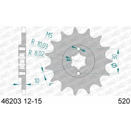 AFAM ZĘBATKA PRZÓD 46203-14 #520 14 Z