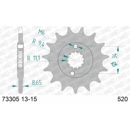 AFAM ZĘBATKA PRZÓD 73305-15 #520 15 Z