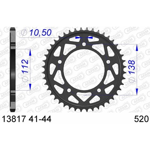AFAM ZĘBATKA TYŁ ALU 13817-41 #520 41 Z