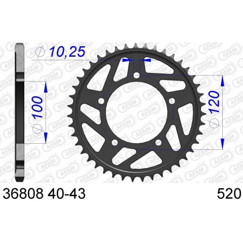 AFAM ZĘBATKA TYŁ ALU 36808-41 #520 41 Z