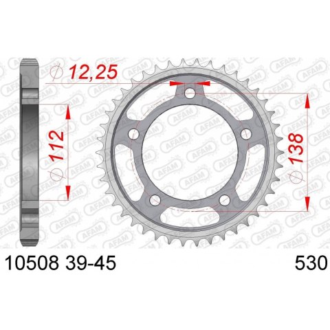 AFAM ZĘBATKA TYŁ STALOWA 10508-41 #530 41 ZĘBY