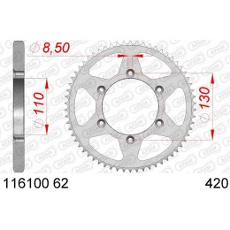 AFAM ZĘBATKA TYŁ STALOWA 116100-62 #420 62 ZĘBY