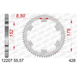 AFAM ZĘBATKA TYŁ STALOWA 12207-55 #428 55 Z