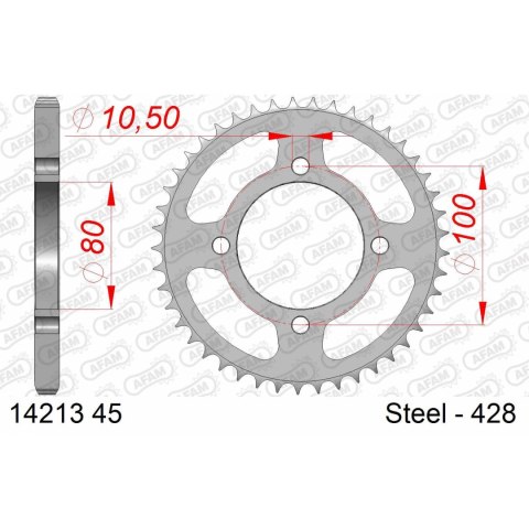 AFAM ZĘBATKA TYŁ STALOWA 14213-45 #428 45 ZĘBY