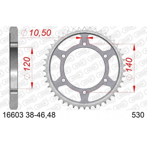 AFAM ZĘBATKA TYŁ STALOWA 16603-43 #530 43 ZĘBY